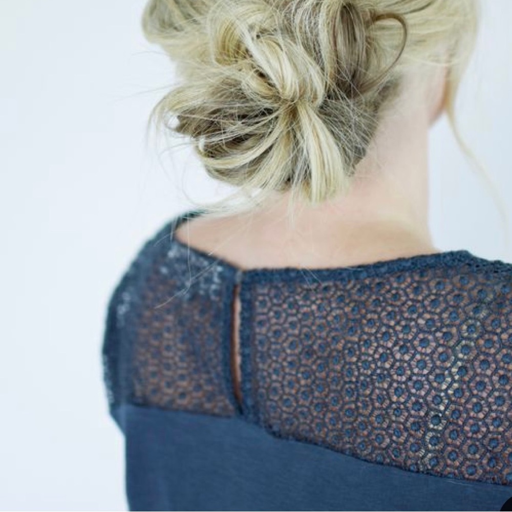 J Crew Long Sleeve Shear Top in Navy